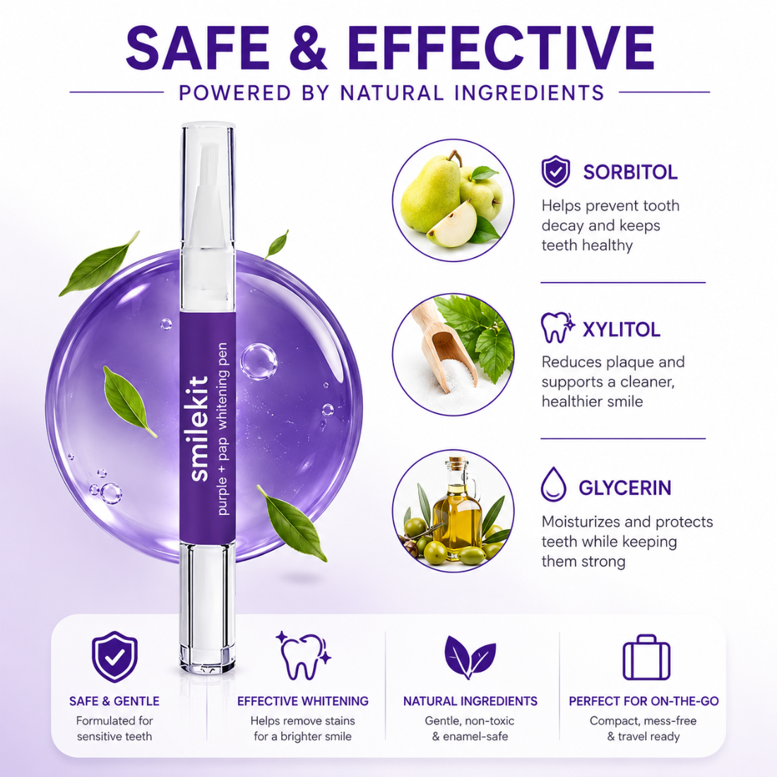 Aura Smile™ x3 Purple Teeth Whitening Pen