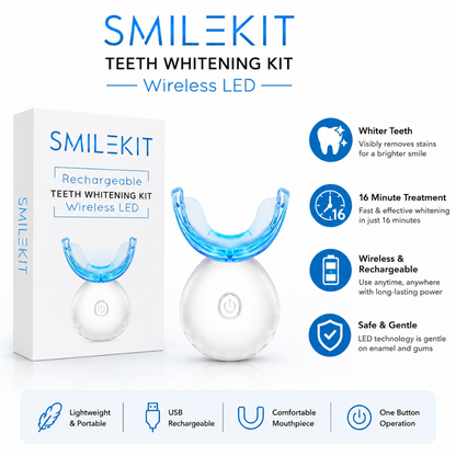 Rechargeable Teeth Whitening Kit Wireless LED