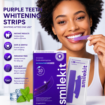 14 Pairs/28pcs Purple Teeth Whitening Strips