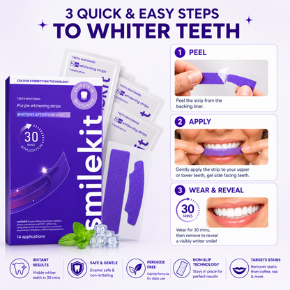 14 Pairs/28pcs Purple Teeth Whitening Strips
