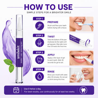 x3 Purple Teeth Whitening Pen