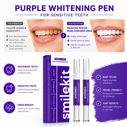 x3 Purple Teeth Whitening Pen