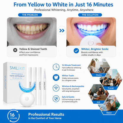 Rechargeable Teeth Whitening Kit Wireless LED