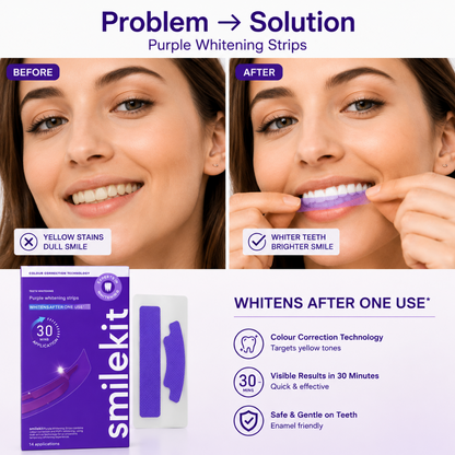14 Pairs/28pcs Purple Teeth Whitening Strips