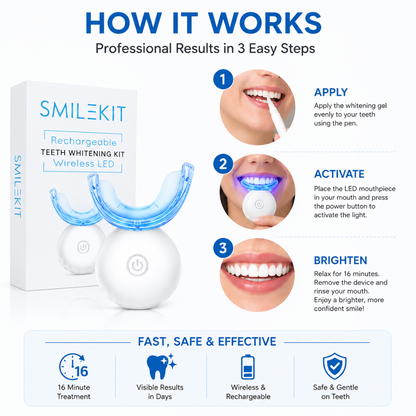 Rechargeable Teeth Whitening Kit Wireless LED