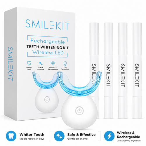 Rechargeable Teeth Whitening Kit Wireless LED